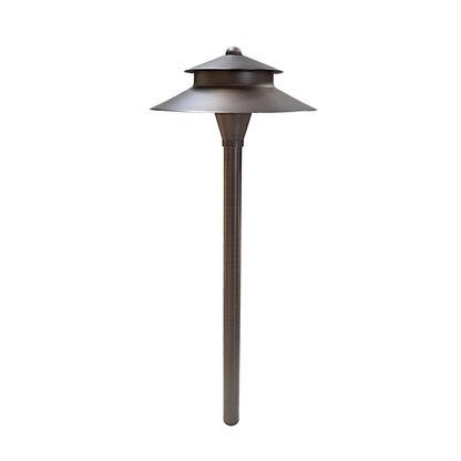Spectra Solid Brass Two Tiered Path Light Outdoor Landscape Lighting by Lumiere Lighting