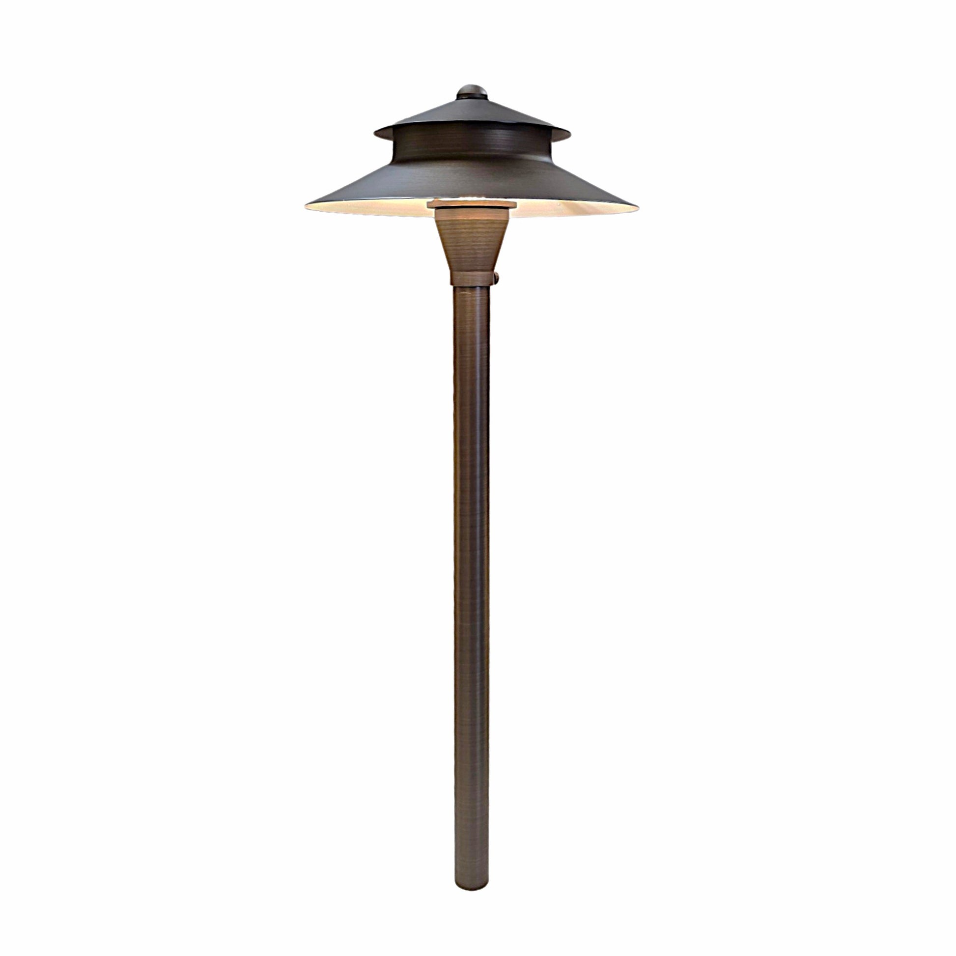 Spectra Solid Brass Two Tiered Path Light Outdoor Landscape Lighting by Lumiere Lighting