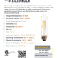 T10 12V Low Voltage E26 Medium Base LED Bulb Dimmable 2700K Soft Warm White