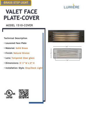 Louvered Face Plate Cover for Valet Step/Deck Light