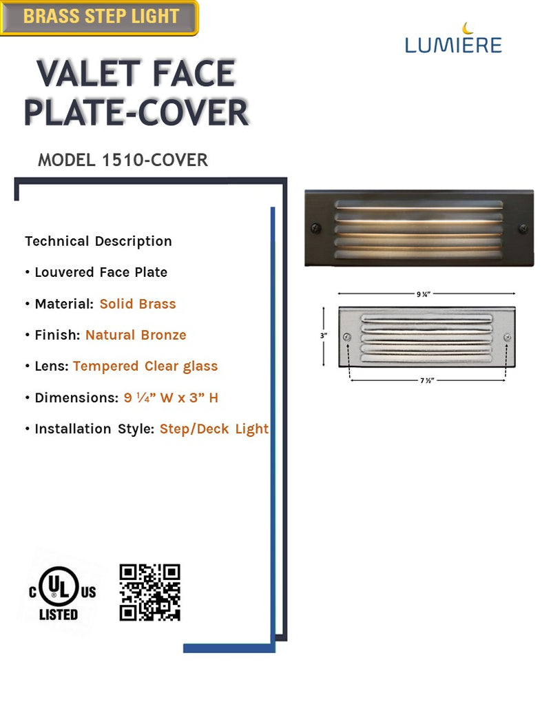 Louvered Face Plate Cover for Valet Step/Deck Light