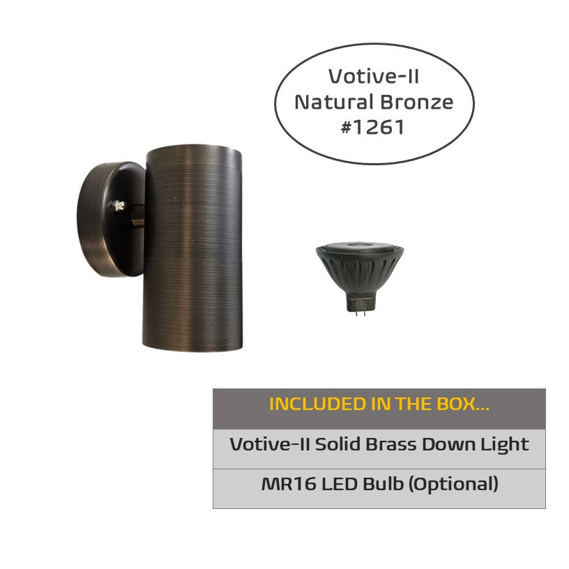 Votive Cast Brass Down Light Natural Bronze by Lumiere Lighting