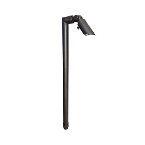 Zone Solid Brass Directional Path Light with adjustable shade on a stake