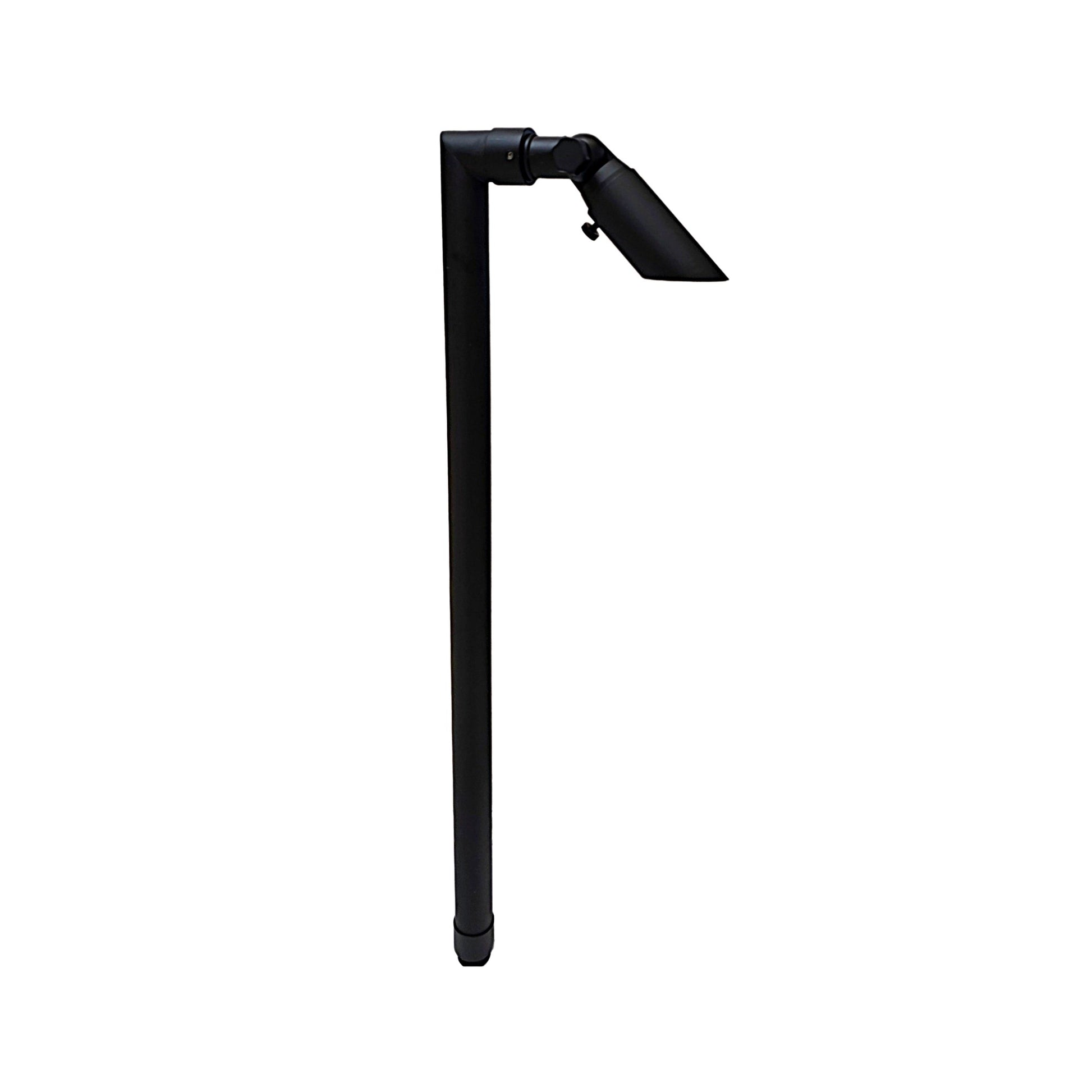 Zone Solid Brass Directional Path Light on a stake with an adjustable head for outdoor lighting.