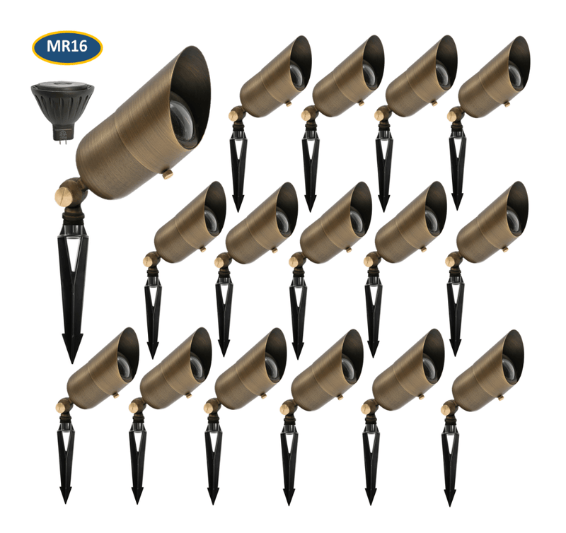16 Pack Elysee Solid Brass Spot Lighting - Lumiere Lighting