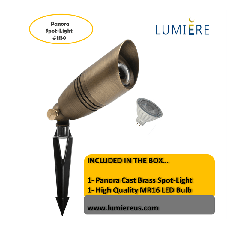 12 Pack Panora Solid Cast Brass Spot Lighting Kit - Lumiere Lighting