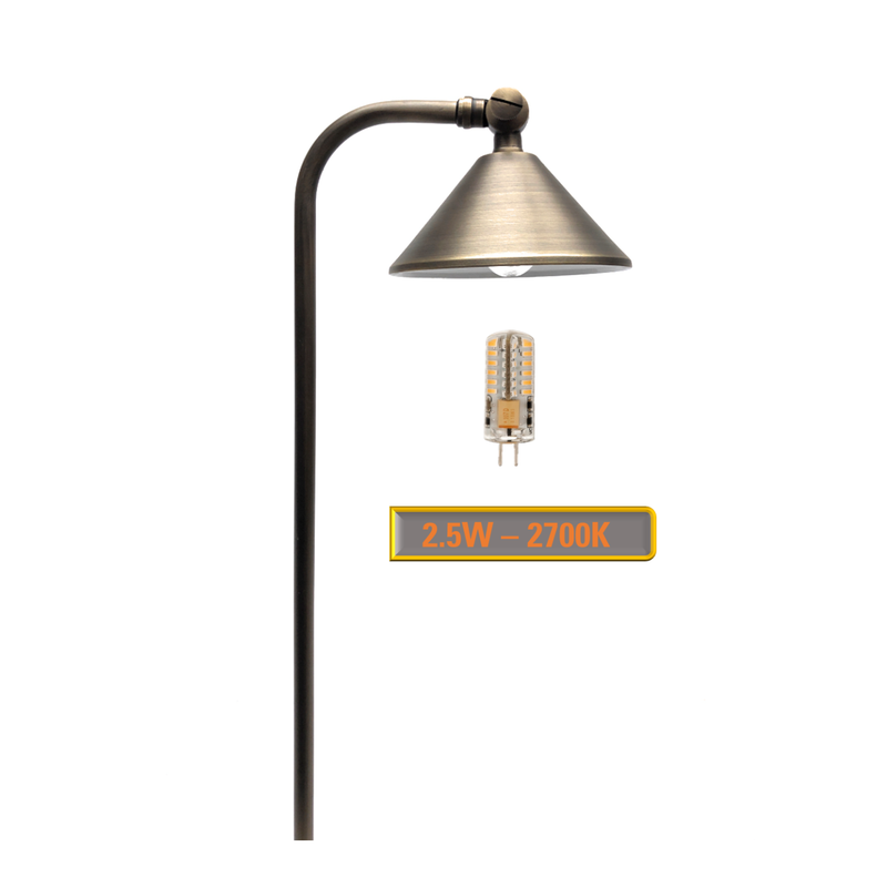 Casquette Solid Brass Directional Path Light - Low Voltage Landscape Lighting - Lumiere Lighting