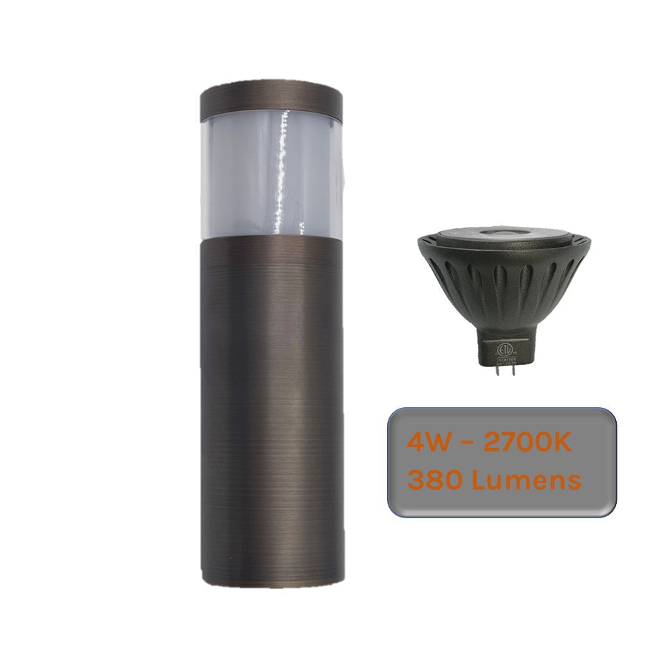 Petite Brilia-VIII Solid Cast Brass Bollard Pathway Light - Lumiere Lighting