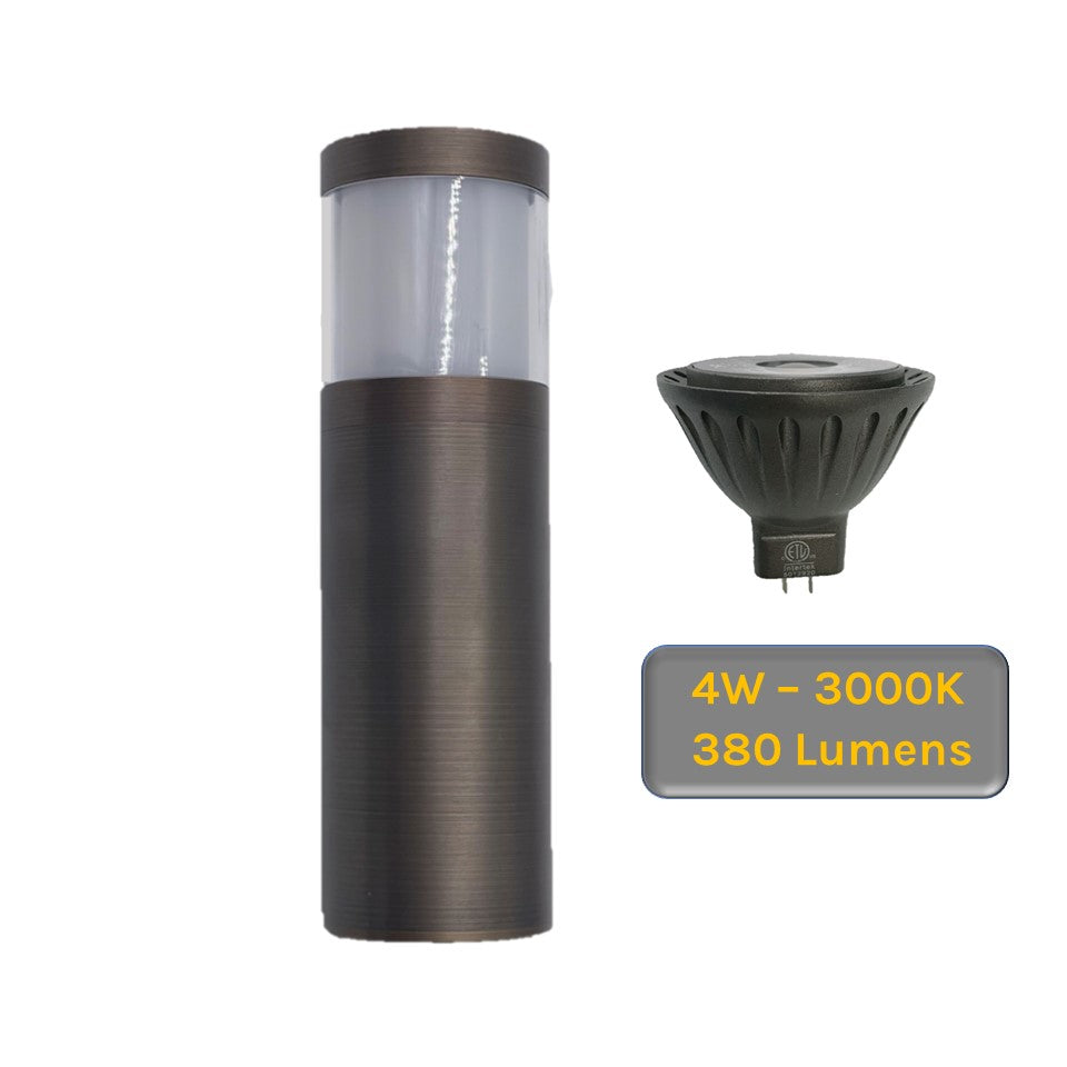 Petite Brilia-VIII Solid Cast Brass Bollard Pathway Light - Lumiere Lighting