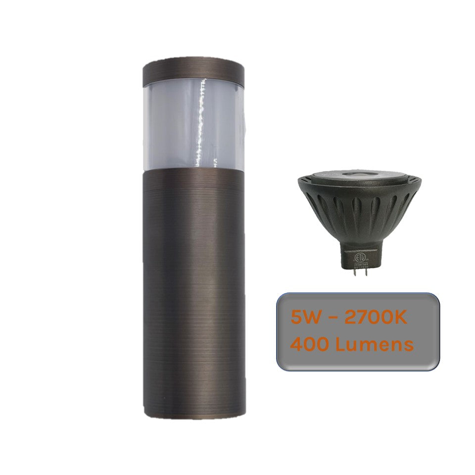 Petite Brilia-VIII Solid Cast Brass Bollard Pathway Light - Lumiere Lighting