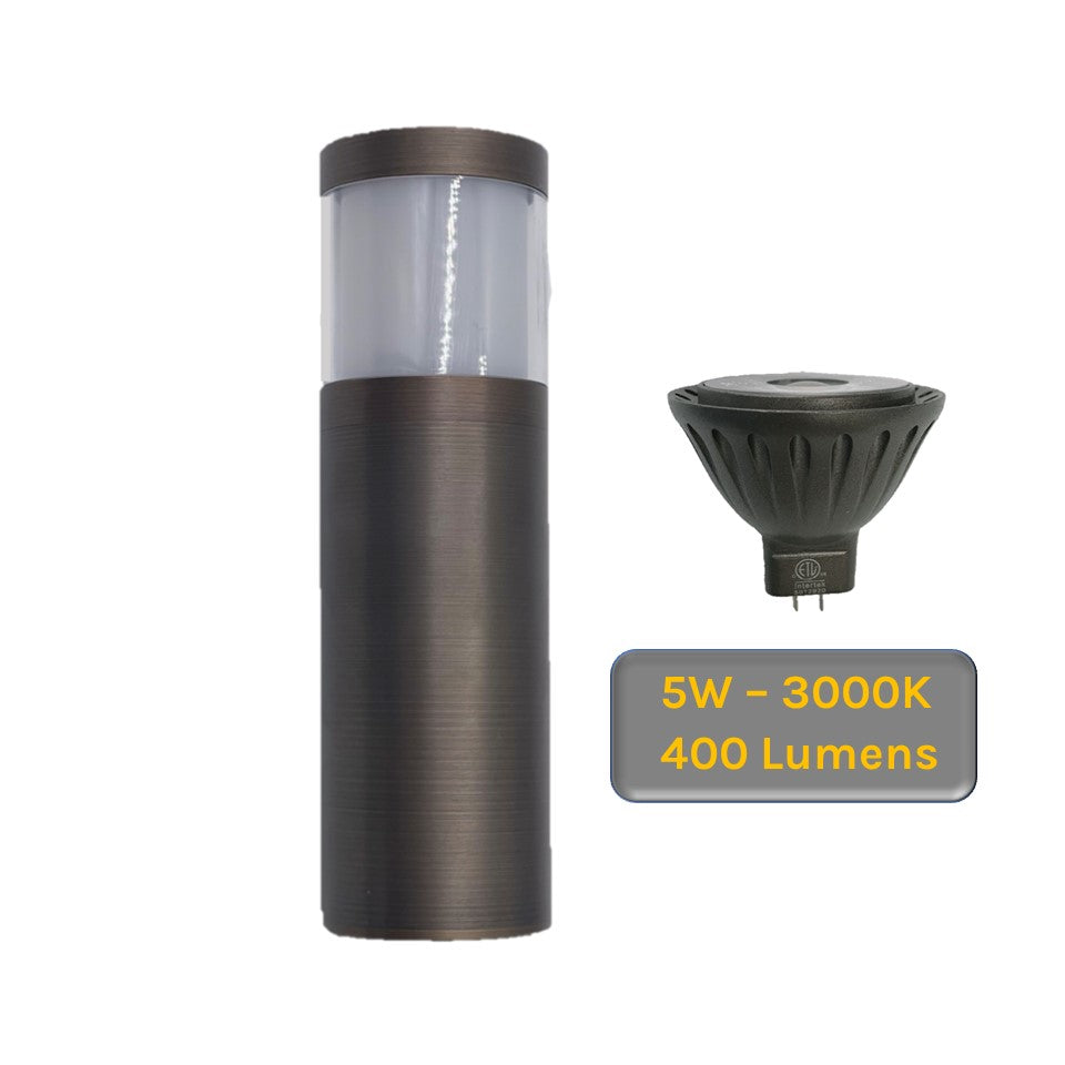 Petite Brilia-VIII Solid Cast Brass Bollard Pathway Light - Lumiere Lighting