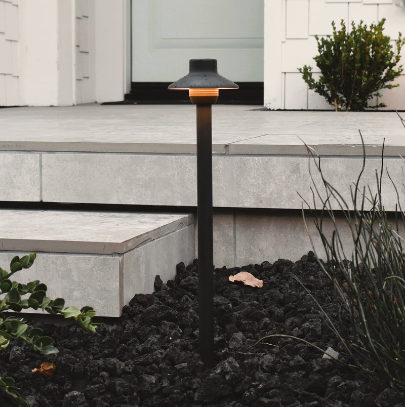 Calypso 4 Pack Solid Cast Brass Pathway Light - Dark Bronze Finish