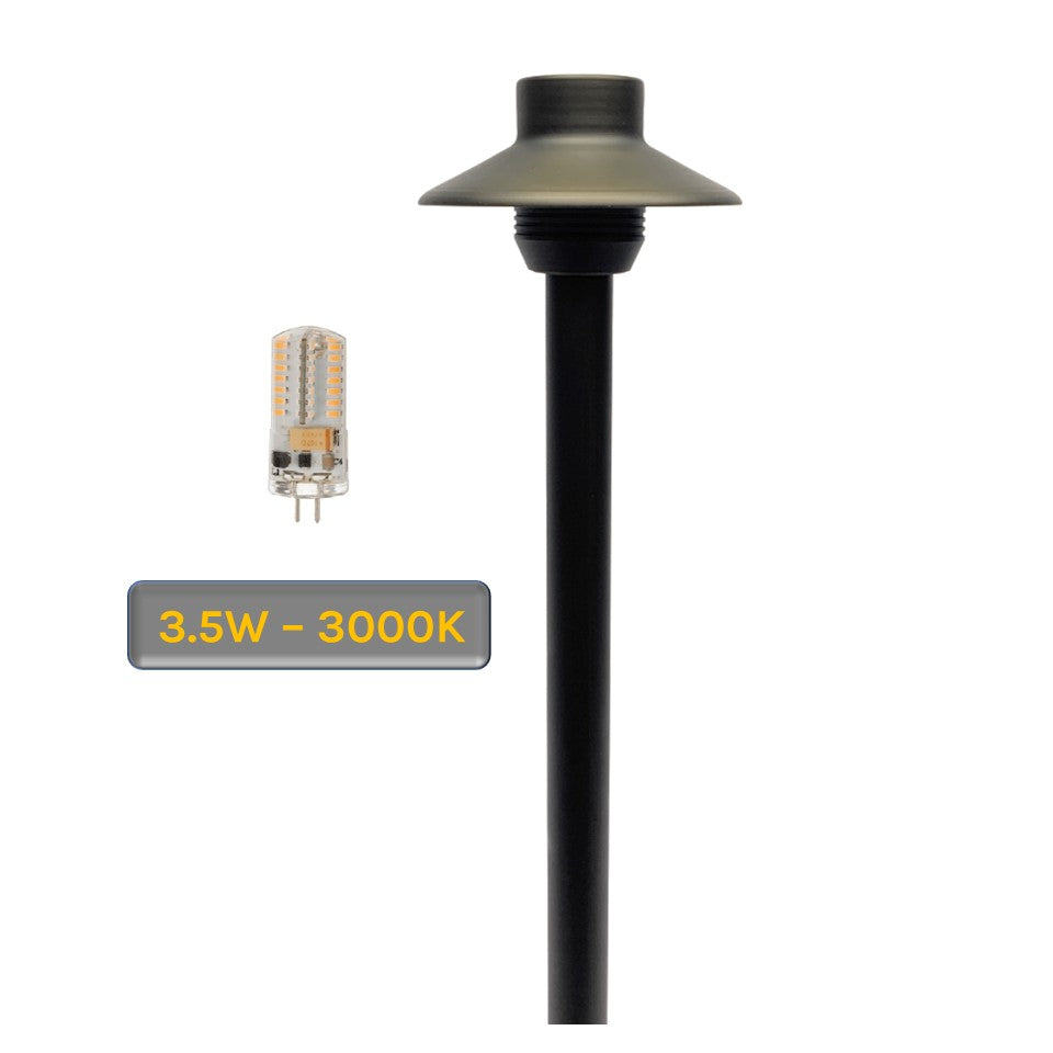 6 Pack Calypso Solid Cast Brass Pathway Light - Professional Landscape Lighting - Lumiere Lighting