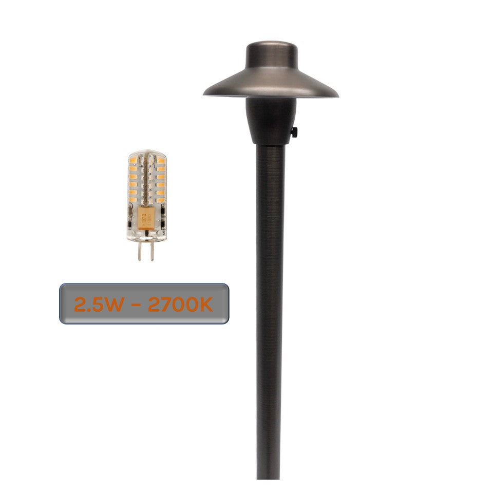 6 Pack Calypso Solid Cast Brass Pathway Light - Professional Landscape Lighting - Lumiere Lighting