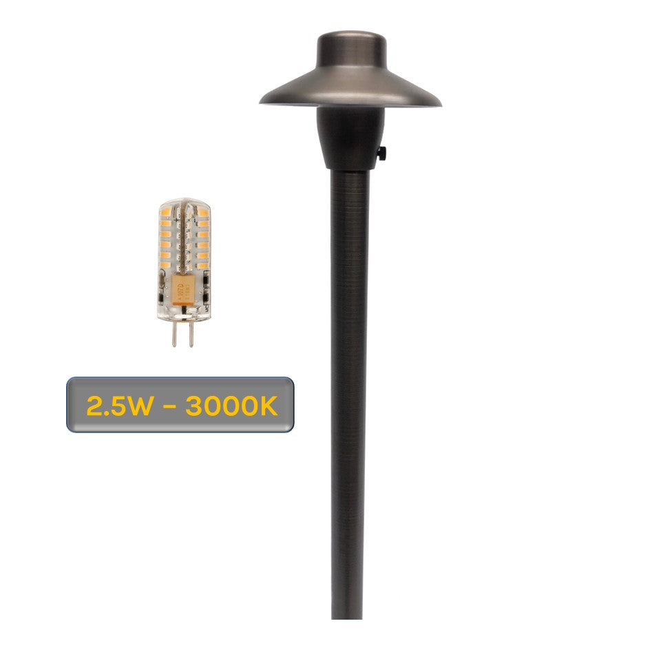 Capuchon Cast Solid Brass Path & Area Light - Outdoor Low Voltage Landscape Lighting - Lumiere Lighting