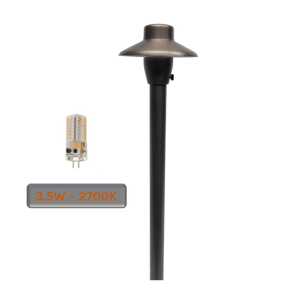 6 Pack Calypso Solid Cast Brass Pathway Light - Professional Landscape Lighting - Lumiere Lighting