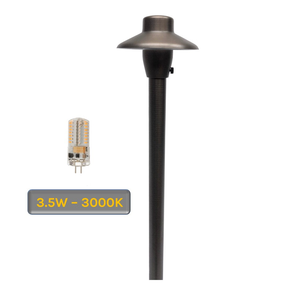 Capuchon Cast Solid Brass Path & Area Light - Outdoor Low Voltage Landscape Lighting - Lumiere Lighting