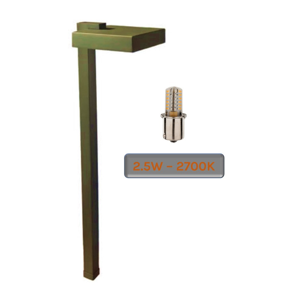Carre Contemporary Solid Brass Outdoor Path & Area Light - Lumiere Lighting