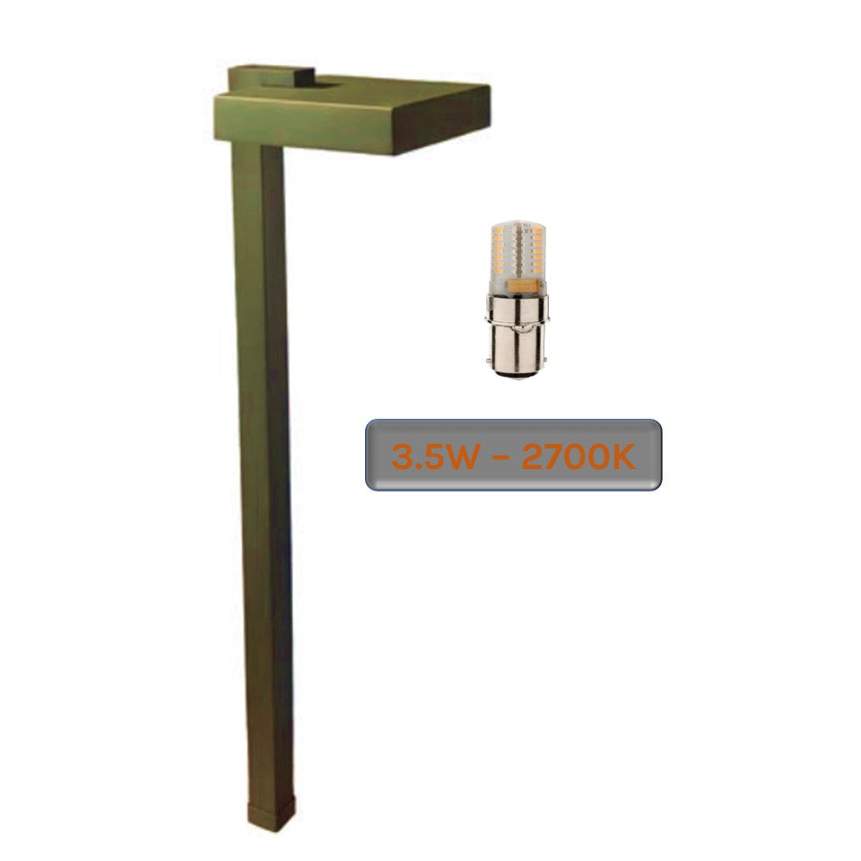 Carre Contemporary Solid Brass Outdoor Path & Area Light - Lumiere Lighting