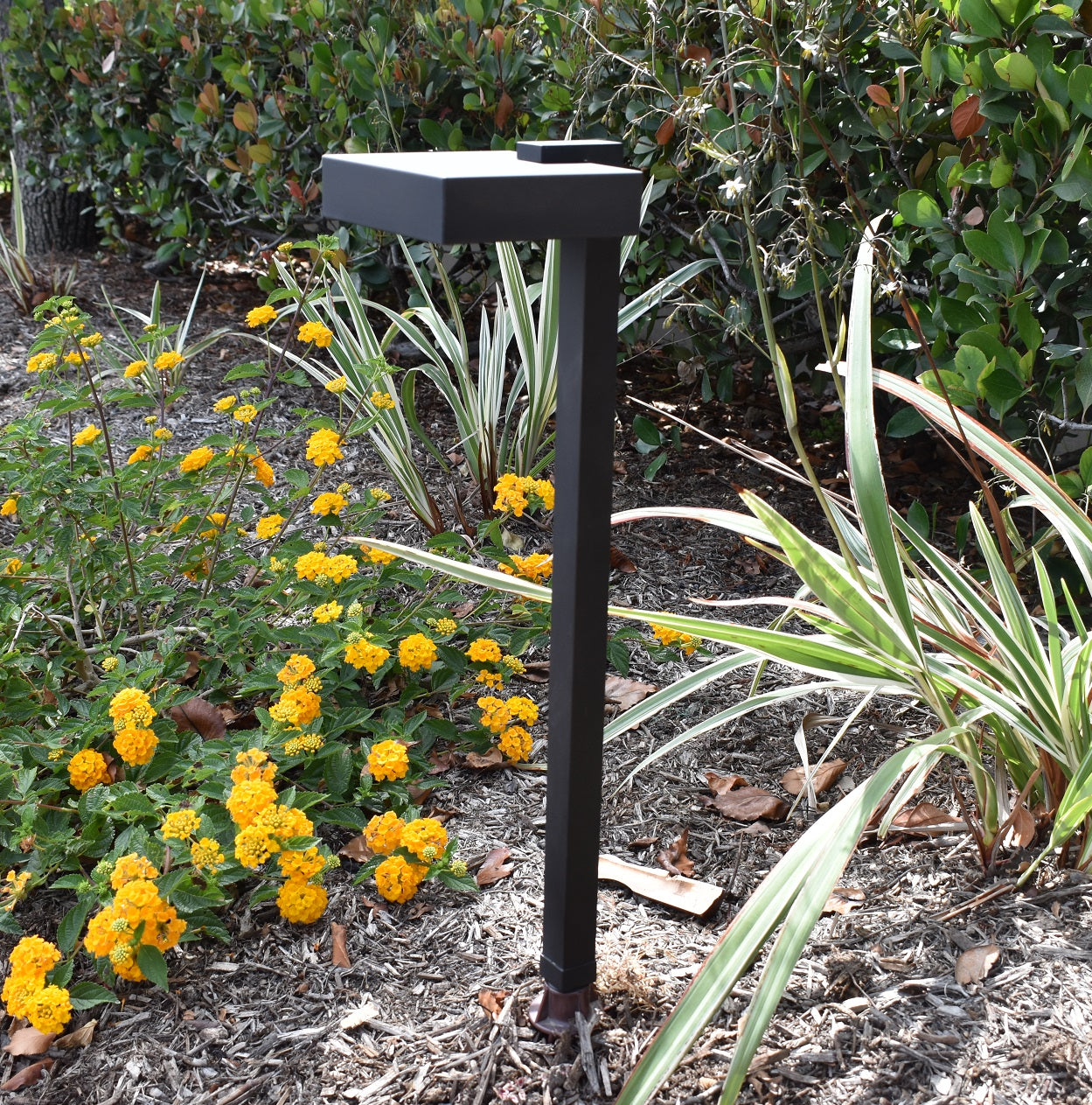 Carre Contemporary Solid Brass Outdoor Path & Area Light - Lumiere Lighting