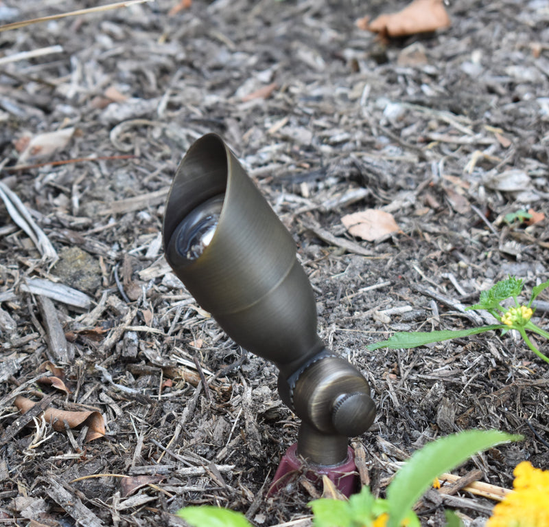 Poisson Solid Cast Brass Spot Light Natural Bronze