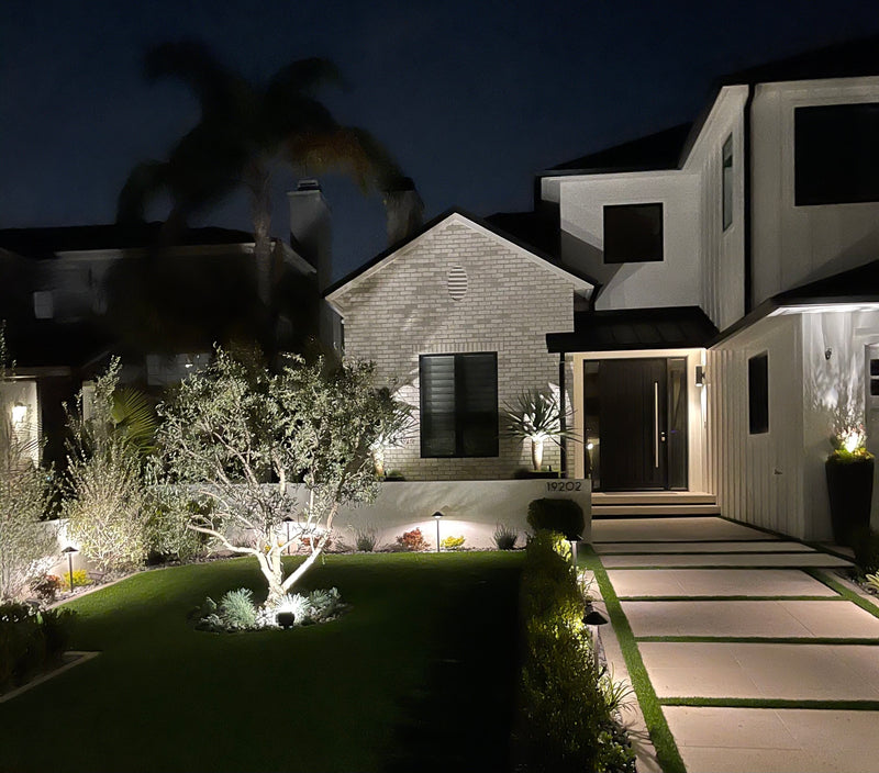 8 Pack Finesse Kit LED Brass Spot Light Complete Kit - Landscape Lighting - Lumiere Lighting