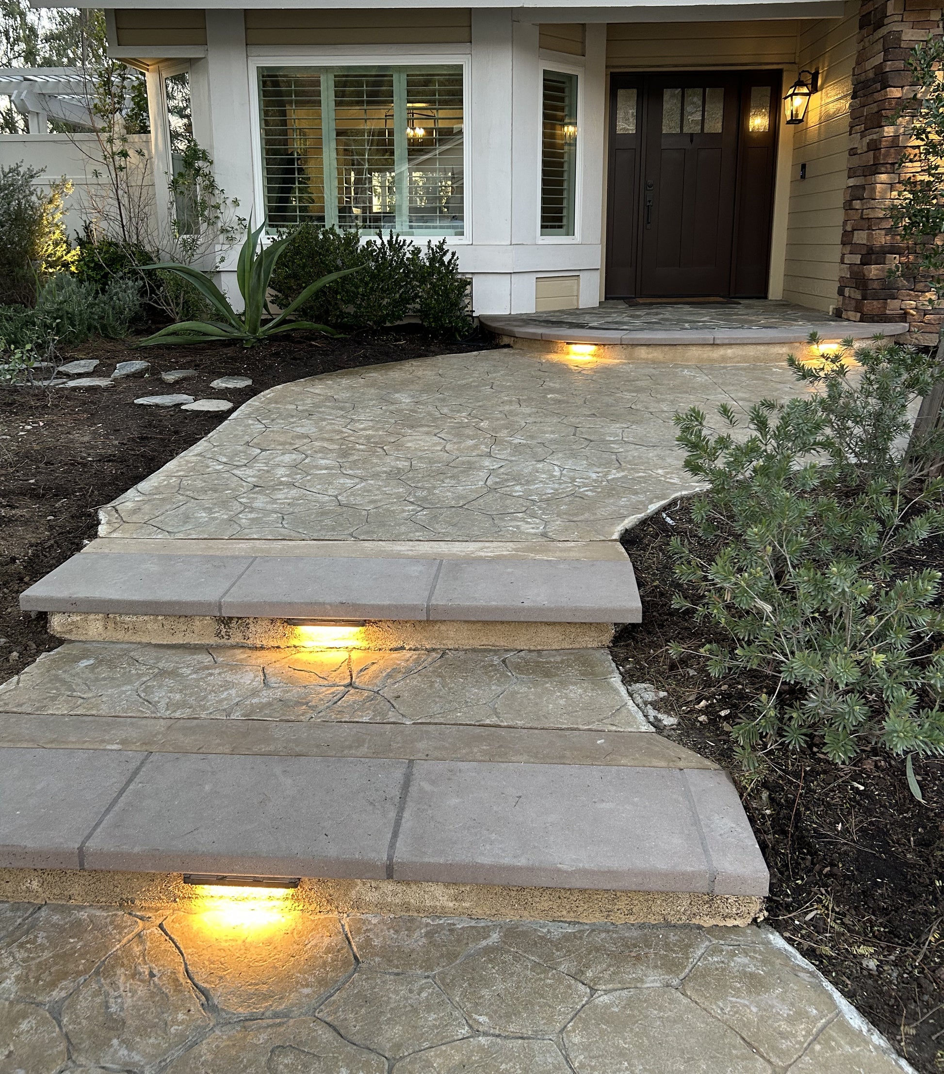 outdoor step lighting ideas Step Lights With Path Lights