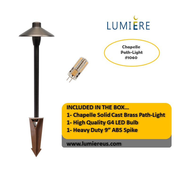 4 Pack Chapelle Solid Cast Brass Pathway Light - Lumiere Lighting