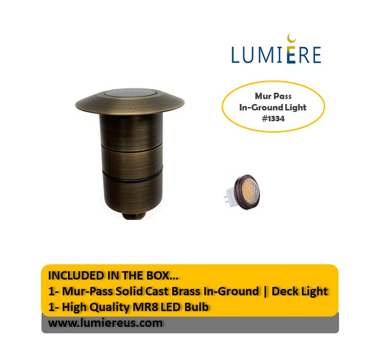 Murpass Cast Brass Deck / Wall / Ceiling / In-Ground Light - Outdoor landscape Lighting - Lumiere Lighting