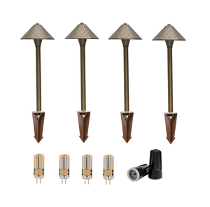 4 Pack Versaille Solid Brass Path & Area  Light - Professional Landscape Lighting - Lumiere Lighting