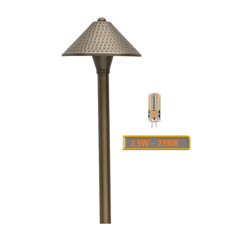 Versaille Solid Brass Hammered Path & Area  Light | Outdoor Landscape Lighting - Lumiere Lighting