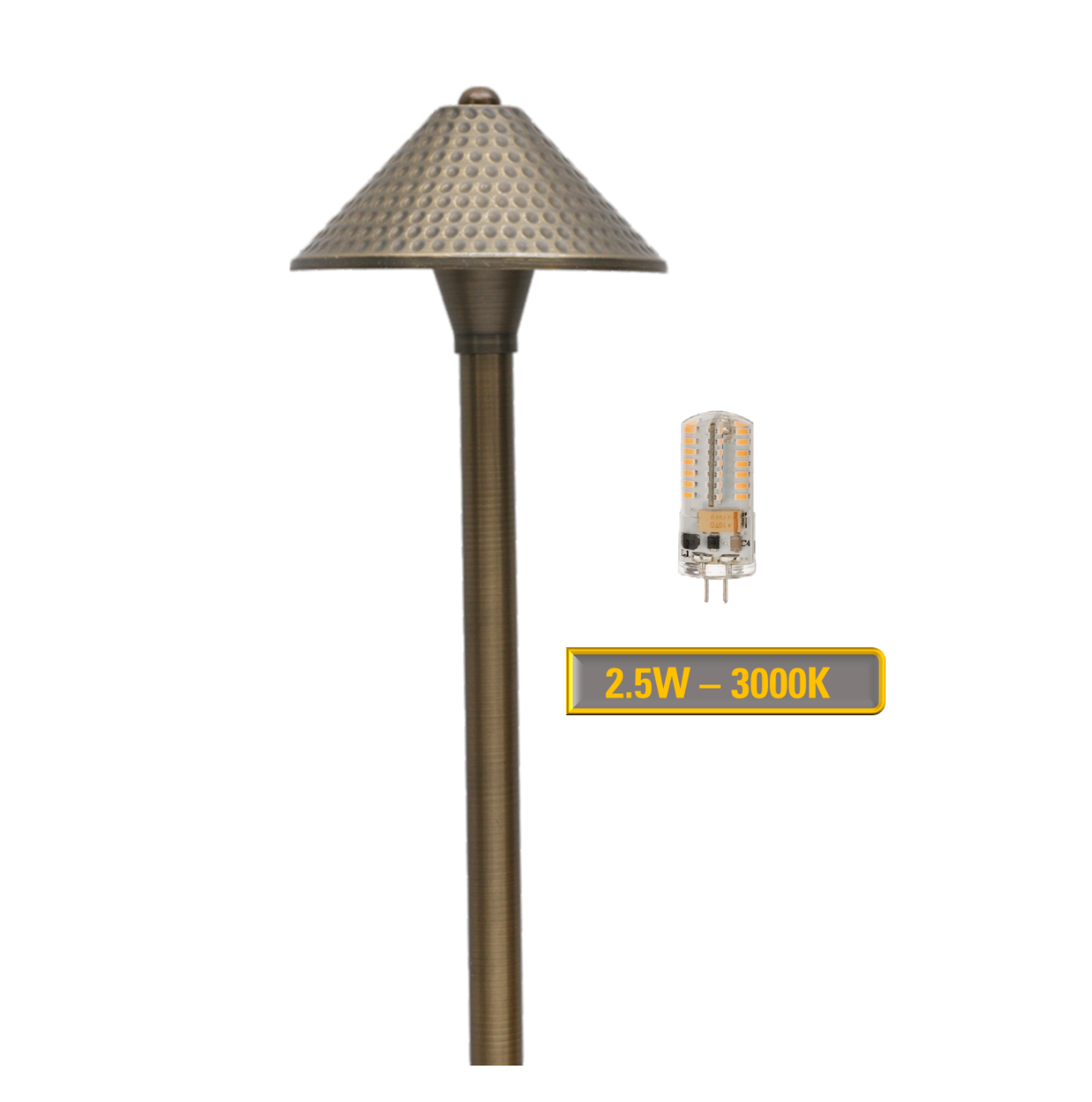 Versaille Solid Brass Hammered Path & Area  Light | Outdoor Landscape Lighting - Lumiere Lighting