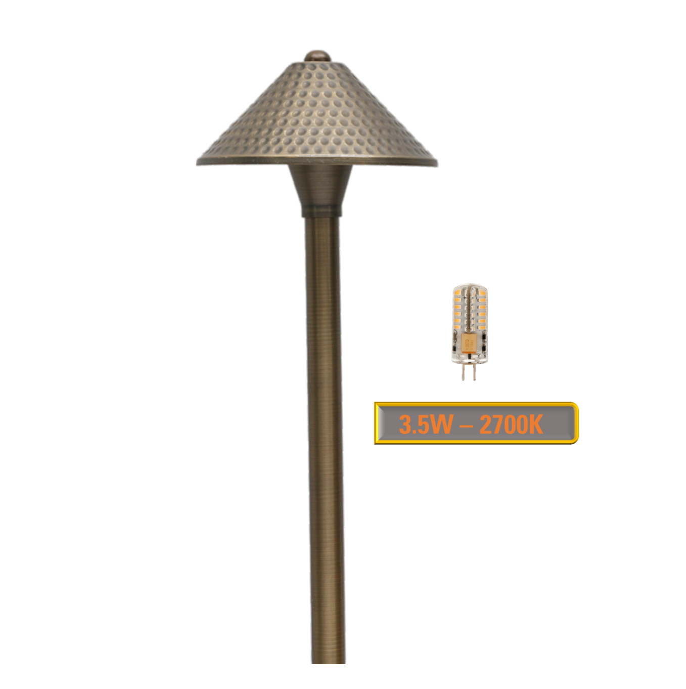 Versaille Solid Brass Hammered Path & Area  Light | Outdoor Landscape Lighting - Lumiere Lighting