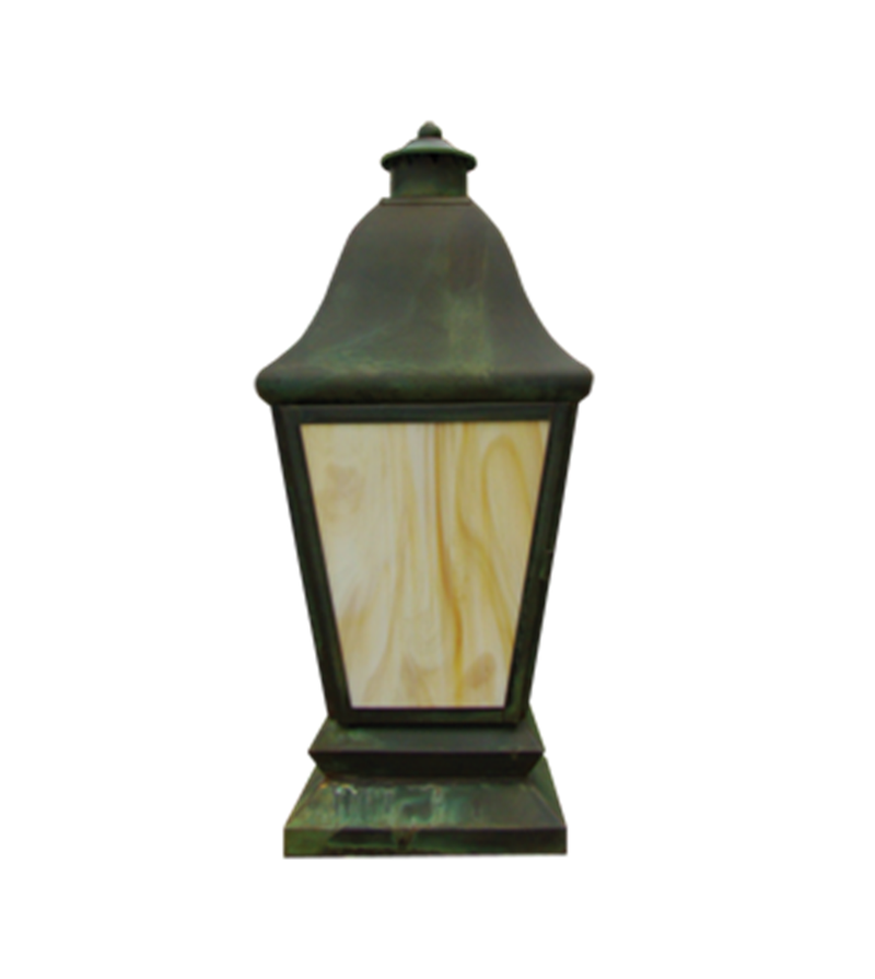 Provence Solid Brass Craftsman Column Mount Pilaster Lantern Outdoor Lighting - Lumiere Lighting